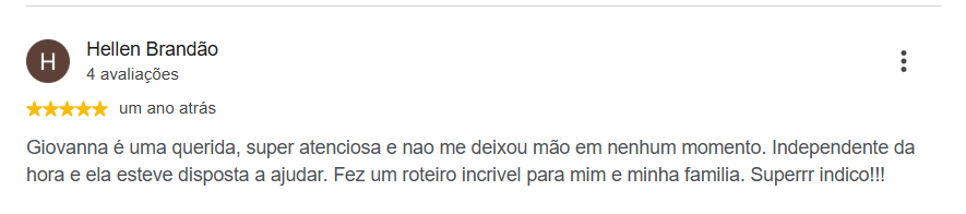 Avaliação de cliente no Google — Rildi Viagens